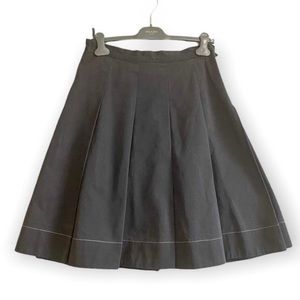 Prada Cotton Pleated Skirt, Vintage from Y2K, Gray,